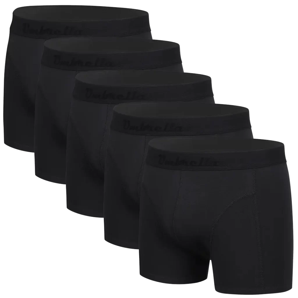 Übersicht: 5 schwarze Baumwoll-Trunks