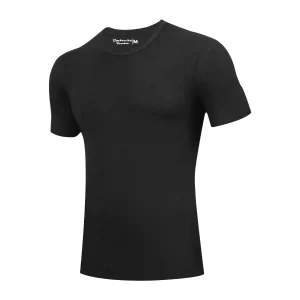 Vorderansicht: Bambus -Shirt in Schwarz Rundhals