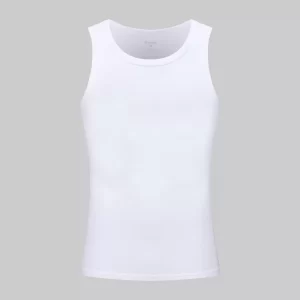 Vorderansicht: Weißes Unterhemd aus Baumwolle
