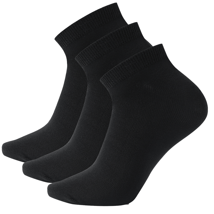 3 schwarze Bambus Knöchelsocke