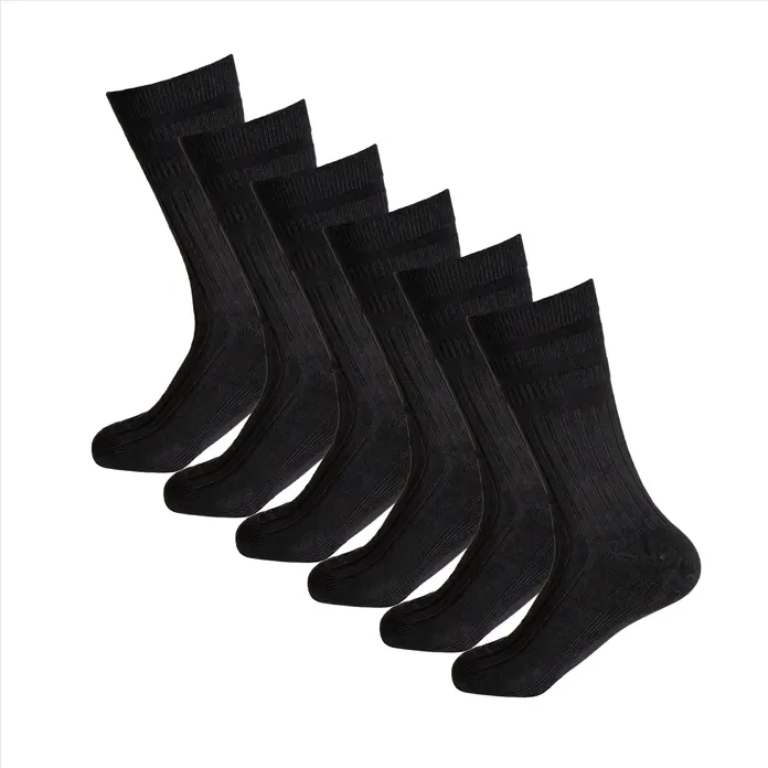 6 Schwarze Bambussocken ohne Gummi