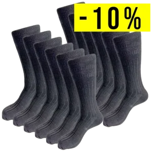 12 schwarze Socken aus Wolle ohne Gummibund
